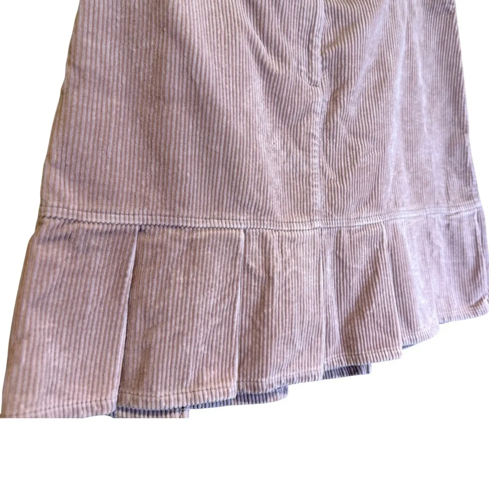 Old Navy Pink Corduroy Pleated Mini Skirt Size 12 Mid Rise Pastel Y2K Style